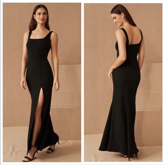 NWT BHLDN Adena Square-Neck Maxi Dress Black 10 - Picture 1 of 15